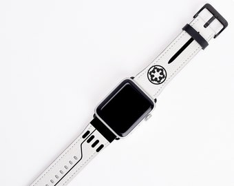Stormtrooper Band for Apple Watch - Star Strap 40mm 41mm 38mm 42mm 44mm 45mm 46mm 49mm PU Leather Series 10 9 8 7 6 5 SE Ultra Gift Men Wars