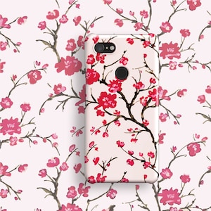 桜柄スマホケース | Google Pixel 9 Pro XL 9a、Pixel 8 Pro、Pixel 7 Pro、Pixel 6 Pro、5、4 XL、4a 5G、3A、3 対応 - Floral Sakura Japan