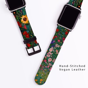 Gustav Klimt Farm Garden with Sunflowers Band for Apple Watch -Floral Strap Women 40mm 41mm 38mm 42mm 44mm 45mm 46mm 49mm 10 9 8 7 6 5 Ultra