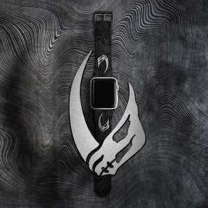 Mudhorn Beskar Band for Apple Watch - Star Strap 40mm 41mm 38mm 42mm 44mm 45mm 46mm 49mm PU Leather 10 9 8 7 6 5 4 3 2 Ultra Men Gifts Wars