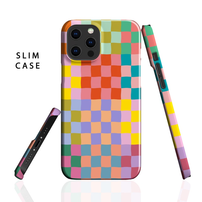 Happy Colorful Checkerboard Phone Case For Apple iPhone 15 Pro Max MagSafe iPhone 14 Pro Max 13 Pro Max SE mini 12 XR 11 XS image 3