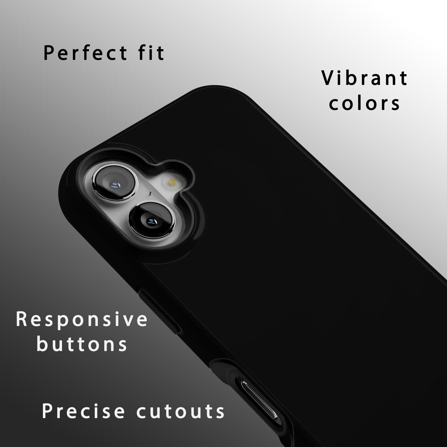 Pure Black Phone Case - for Apple iPhone 16 Pro Max 16e