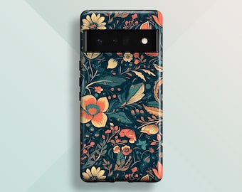 Funda de teléfono con diseño floral oscuro para Google Pixel 10 Pro XL, Pixel 9 Pro, 9a, Pixel 8 Pro, Pixel 7 Pro, Pixel 6 Pro, flores
