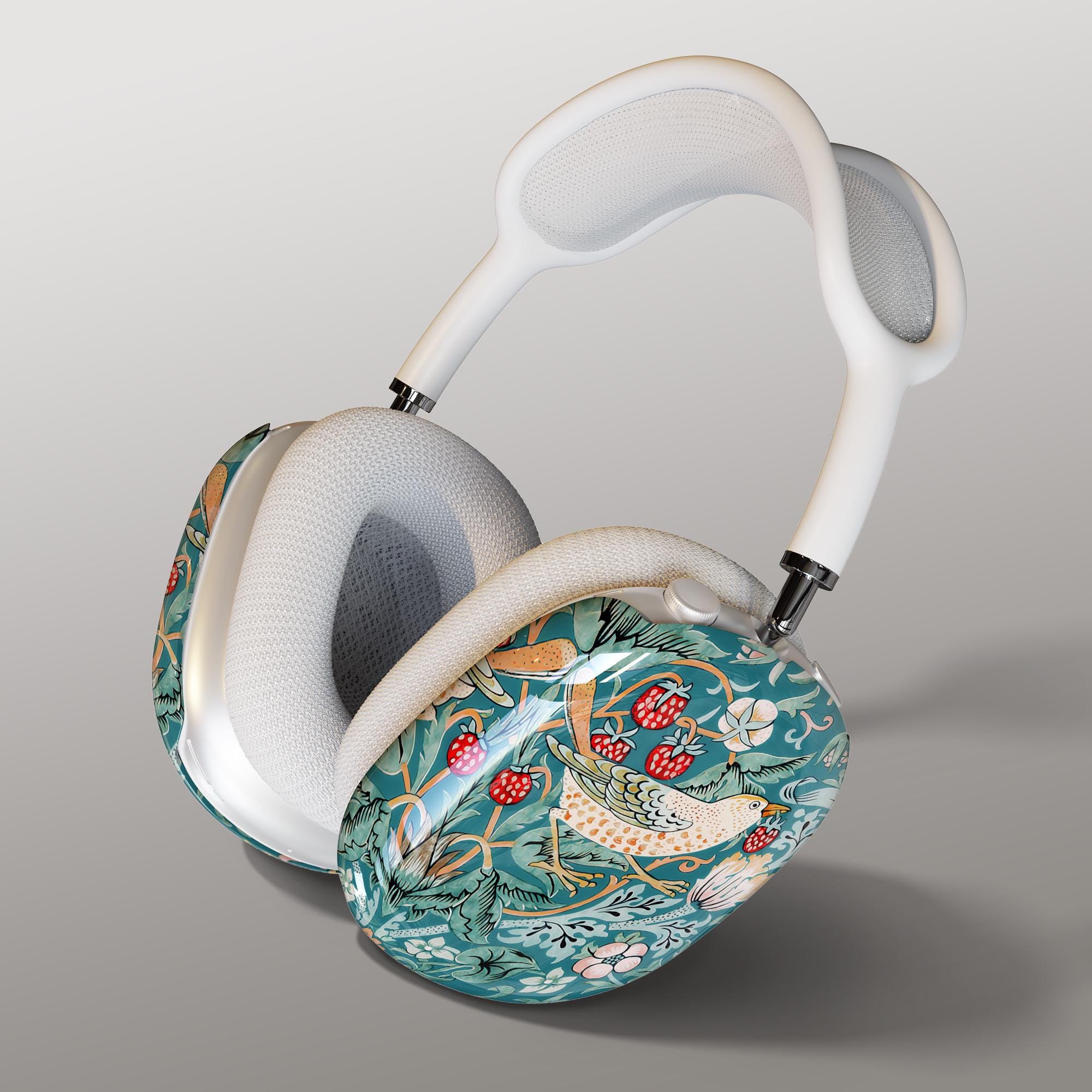 William Morris Strawberry Thief in Teal Airpods Max Case - 1st