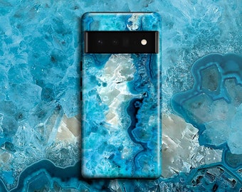 Blue Quartz Phone Case | For Google Pixel 10 Pro XL Pixel 9 Pro 9a Pixel 8 Pro Pixel 7 Pro Pixel 6 Pro Crystal Marble