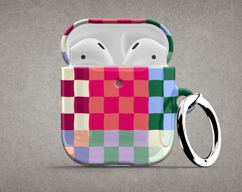 Funda para AirPods con diseño de tablero de ajedrez colorido - Para Apple AirPods 1 2 3 4, AirPods Pro Checker Air Pod