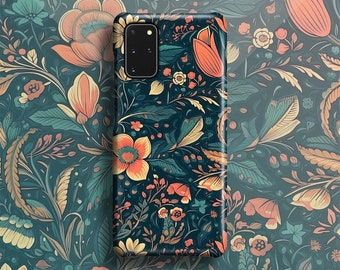 Designer Dark Florals Phone Case - For Samsung Galaxy S26 Ultra S25 Plus S24 S23 S22 S21 Galaxy S20 FE Note 20 Flowers