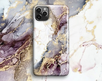 Golden Lavender Marble Phone Case - For Apple iPhone 15 Pro Max MagSafe iPhone 14 Pro Max 13 Pro Max iPhone 12 SE mini XR 11 XS X 8 7 6 Her