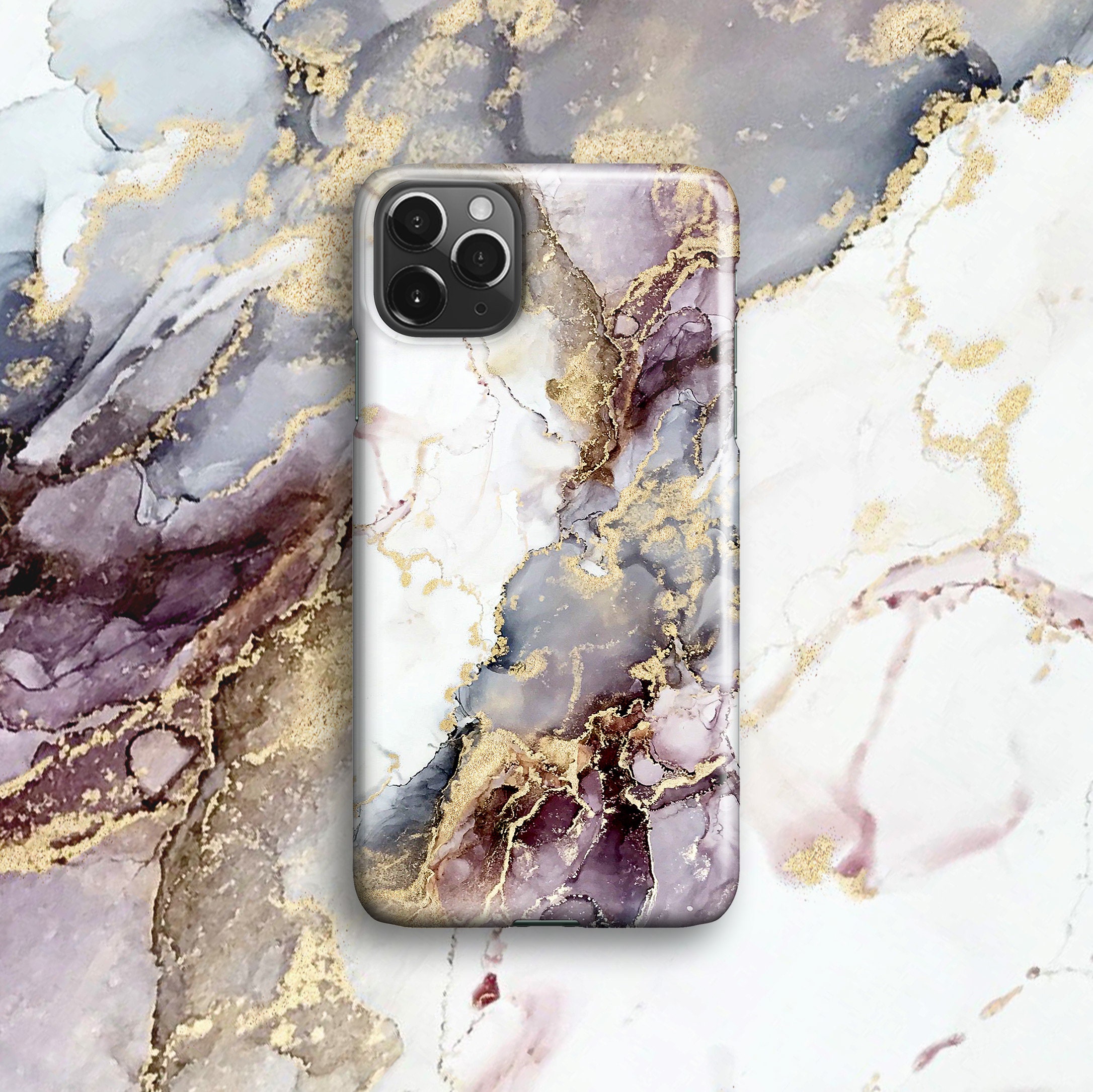 Golden Lavender Marble Case For Apple Iphone 13 Pro Max Etsy
