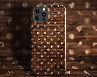 Far Far Away Icons Wood Effect Phone Case - For iPhone 15 Pro Max MagSafe iPhone 14 Pro Max iPhone 13 Pro Max SE 12 mini Star 11 XR X 8 War