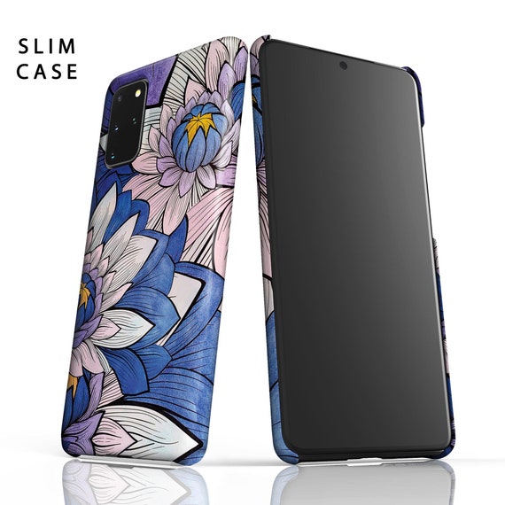Blue Lotus Floral Phone Case for Samsung Galaxy S24 Ultra S23 Plus S22 S21  S20 FE Galaxy S10 S10e S8 Note 20 Ultra 10 A51 A52 Flowers 