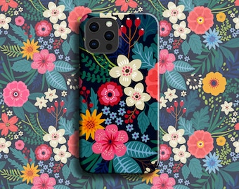 Vivid Florals Phone Case - For iPhone 15 Pro Max MagSafe iPhone 14 Pro Max iPhone SE 2020 iPhone 13 mini 12 11 XR XS 8 X 7 Wild Flowers