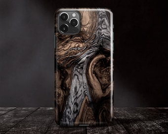 Wood Effect Phone Case - For iPhone 18 Pro Max MagSafe iPhone 17 Pro iPhone 16 Plus 15 14 13 Pro 12 11 XR XS X 8 7 6s Men's Gifts Gray