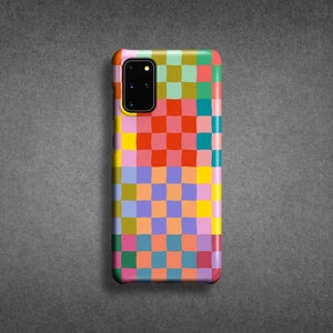 Happy Colorful Checkerboard Phone Case - For Samsung Galaxy S25 Ultra S24 Plus S23 S22 S21 FE S20 S10 Plus Note 20 Ultra S10e S9 10