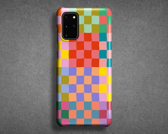 Happy Colorful Checkerboard Phone Case - For Samsung Galaxy S26 Ultra S25 Plus S24 S23 S22 S21 FE S20 Note 20