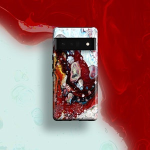 Pouring Burgundy Marble Phone Case | For Google Pixel 9 Pro XL 9a, Pixel 8 Pro, Pixel 7 Pro, Pixel 6 Pro, Pixel 5 Pixel 4 4a 5G 3A XL 3 2
