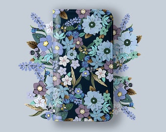 Jardin Bleu Wild Flowers Phone Wallet - For iPhone 15 Pro Max iPhone 14 Pro 13 mini 12 11 Samsung Galaxy S23 S22 S21 S20 Note 20 Floral Card