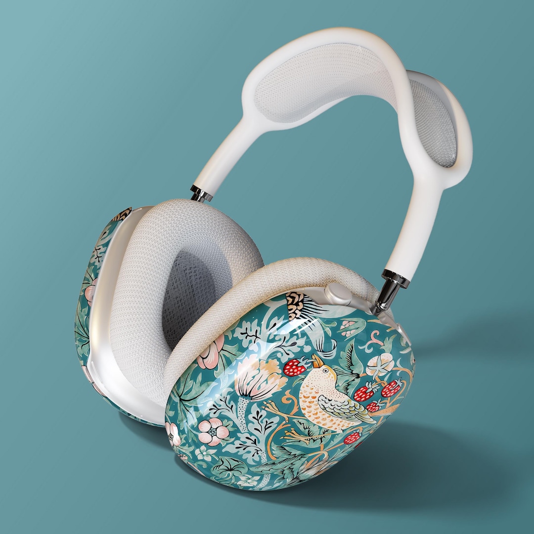 William Morris Strawberry Thief in Teal Airpods Max Case - 1st