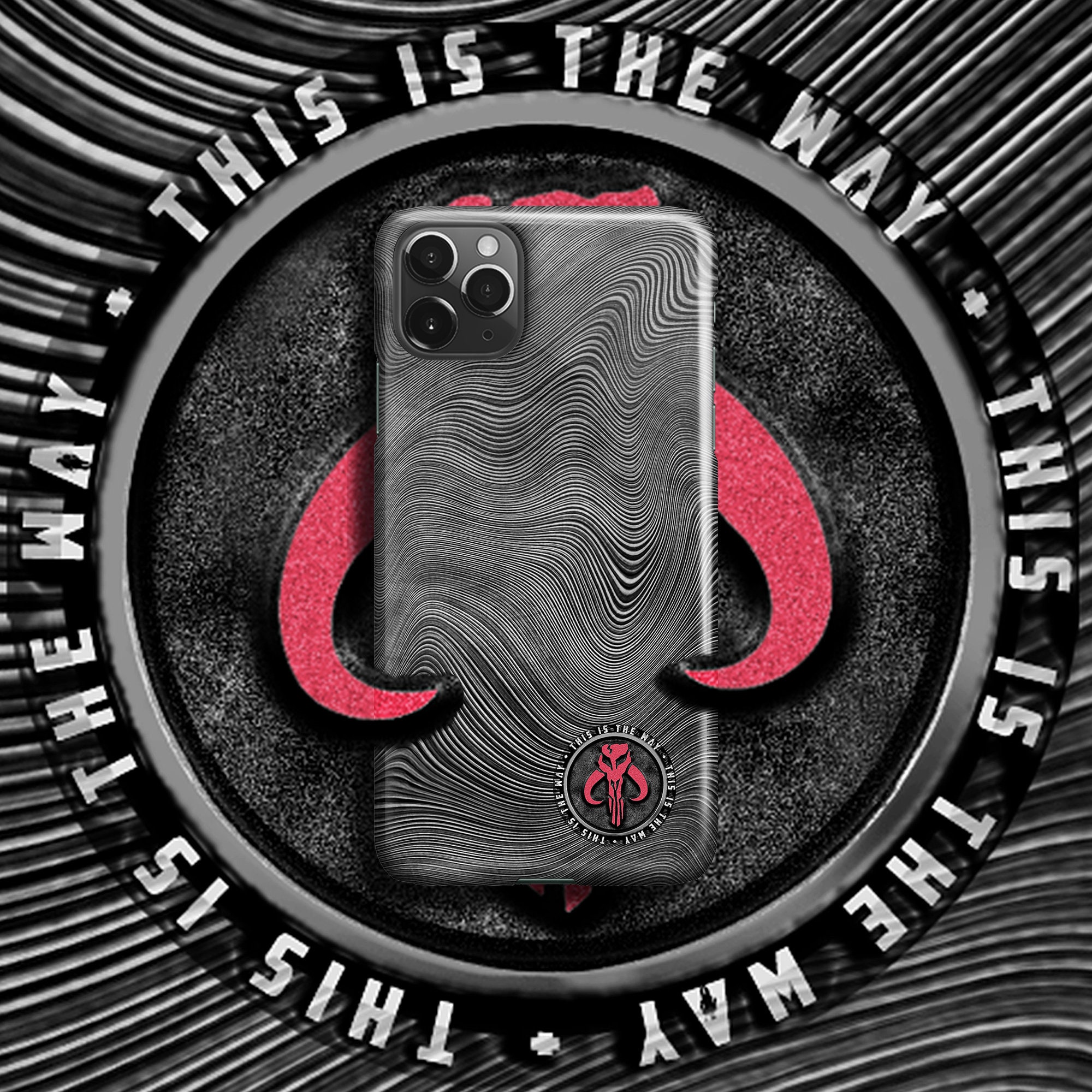 Red Mythosaur Beskar Phone Case Silver Edition - For iPhone 16 Pro Max 16e MagSafe iPhone 15 Pro Star iPhone 14 Plus 13 Pro 12 11 XR X 8 War