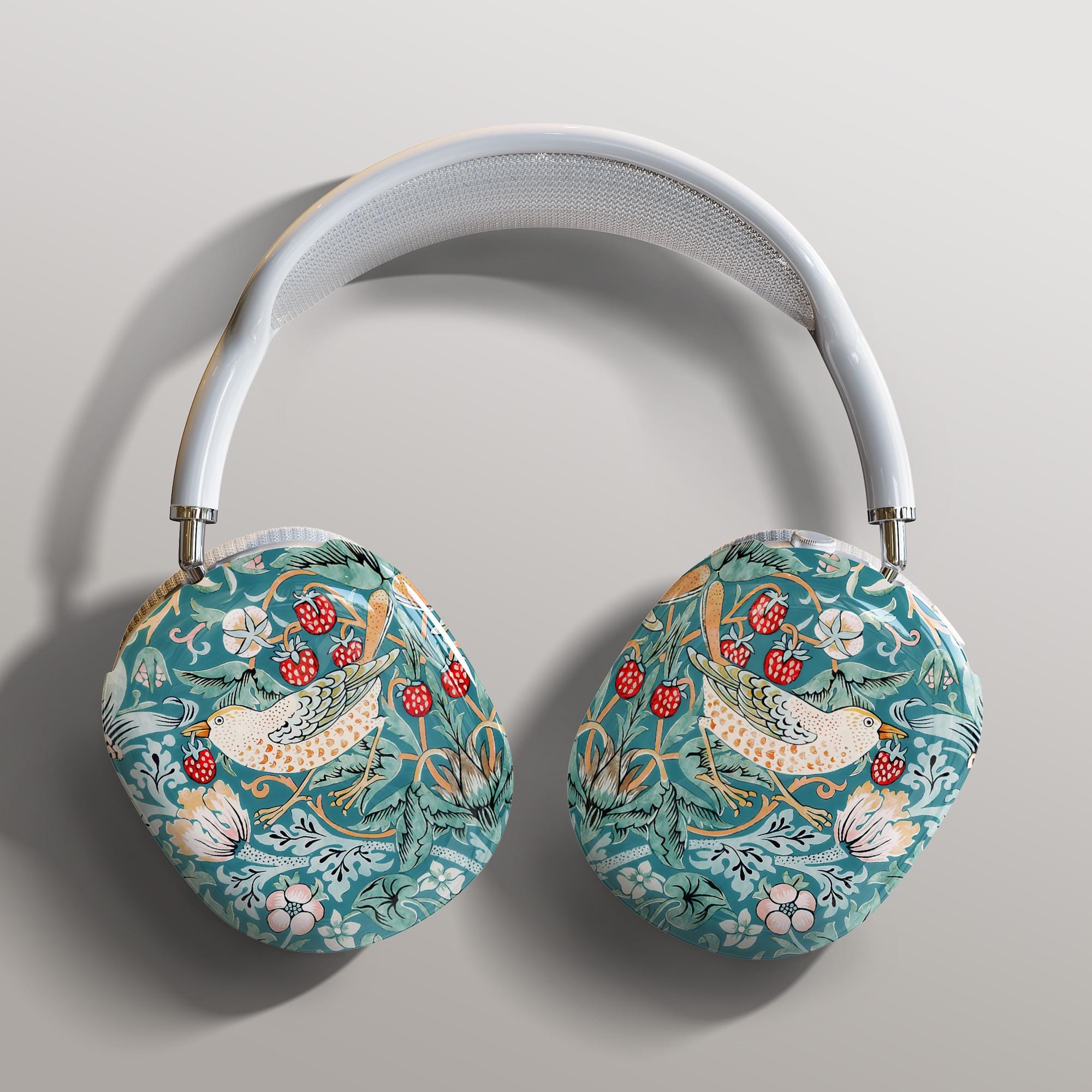William Morris Strawberry Thief in Teal Airpods Max Case - 1st
