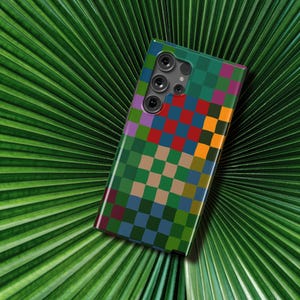 Colorful Garden Checkerboard Phone Case - For Samsung Galaxy S25 Ultra S24 Plus S23 S22 S21 FE S20 S10 Note 20 Ultra S10e 10 Floral Checker