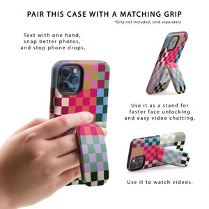 Designer Colorful Checkerboard Phone Case For Apple iPhone 15 Pro Max MagSafe iPhone 14 Pro Max 13 Pro Max SE mini XR 12 11 XS Floral image 9