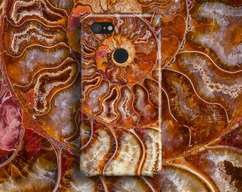 Ammonite Phone Case | Avail. for Google Pixel 11 Pro XL, Pixel 10 Pro, Pixel 9, Pixel 8 7 Pro, Pixel 6 Shells Marble Case Girls Gift For Her