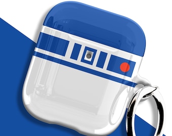 R2D2 AirPods Case - For Apple AirPods 1 2 3 4, AirPods Pro Air Pod Cover Star Ring R2-D2 White Blue Men Girls Wars