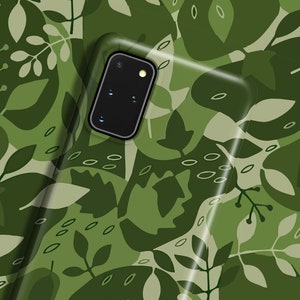 Floral Camo Moss Green Phone Case - For Samsung Galaxy S25 Ultra S24 Plus S23 S22 S21 FE S20 S10 Plus Note 20 Ultra S10e S8 S7 10 A71 A72