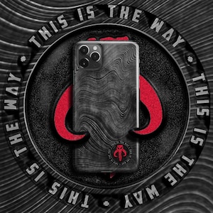 Red Mythosaur Beskar Phone Case Black Edition - For Apple iPhone 16 Pro Max 16e MagSafe iPhone 15 Pro Star 14 Plus 13 Pro 12 11 X 8 Men Wars