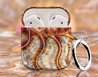 Ammonite AirPods Case - For Apple AirPods 1 & 2, AirPods Pro, Marble Air Pod Cover with Metal Carabiner Keychain Ring Marbled