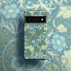 William Morris Seaweed Floral Phone Case | For Google Pixel 9 Pro XL 9a, Pixel 8 Pro, Pixel 7 Pro, Pixel 6 Pro, Pixel 5 4 XL, 4a 3A 3 2