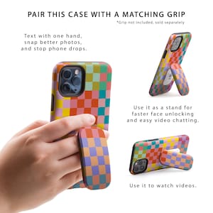 Happy Colorful Checkerboard Phone Case For Apple iPhone 15 Pro Max MagSafe iPhone 14 Pro Max 13 Pro Max SE mini 12 XR 11 XS image 9