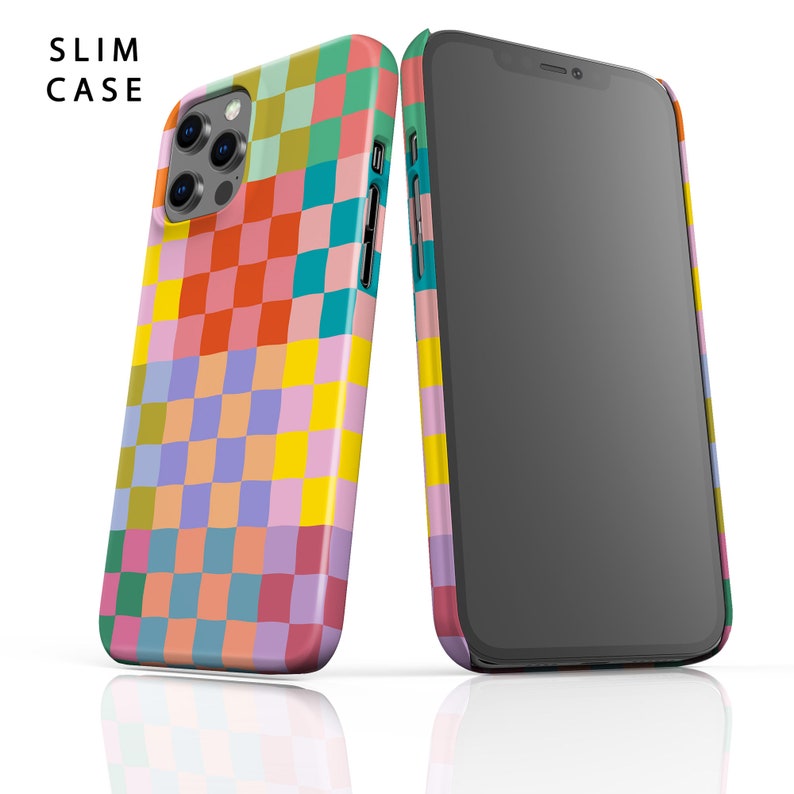 Happy Colorful Checkerboard Phone Case For Apple iPhone 15 Pro Max MagSafe iPhone 14 Pro Max 13 Pro Max SE mini 12 XR 11 XS image 2