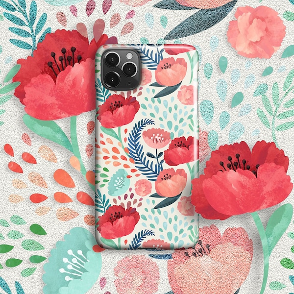 Poppies Phone Case - For iPhone 17 Pro Max MagSafe iPhone 16 Pro 16e iPhone 15 Plus 14 13 Pro 12 XR 11 XS X 8 Spring Wild Flowers Floral