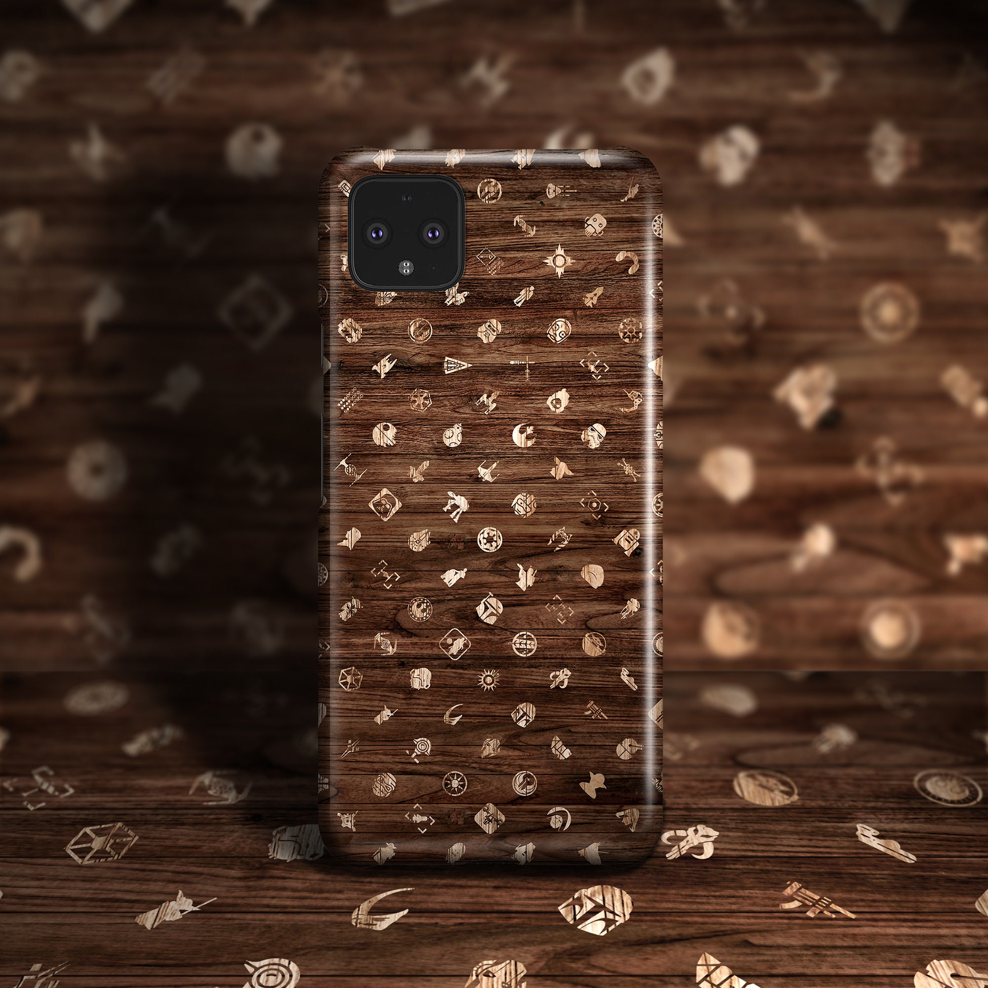 Far Far Away Icons Wood Effect Phone Case Available for -  Norway