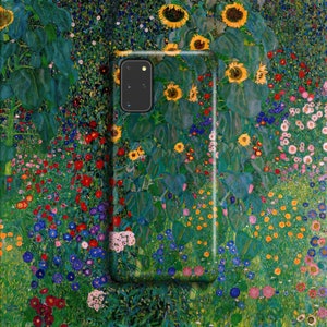 Gustav Klimt Phone Case - For Samsung Galaxy S25 Ultra S24 Plus S23 S22 S21 S20 FE S10 S8 Note 20 S10e Farm Garden with Sunflower