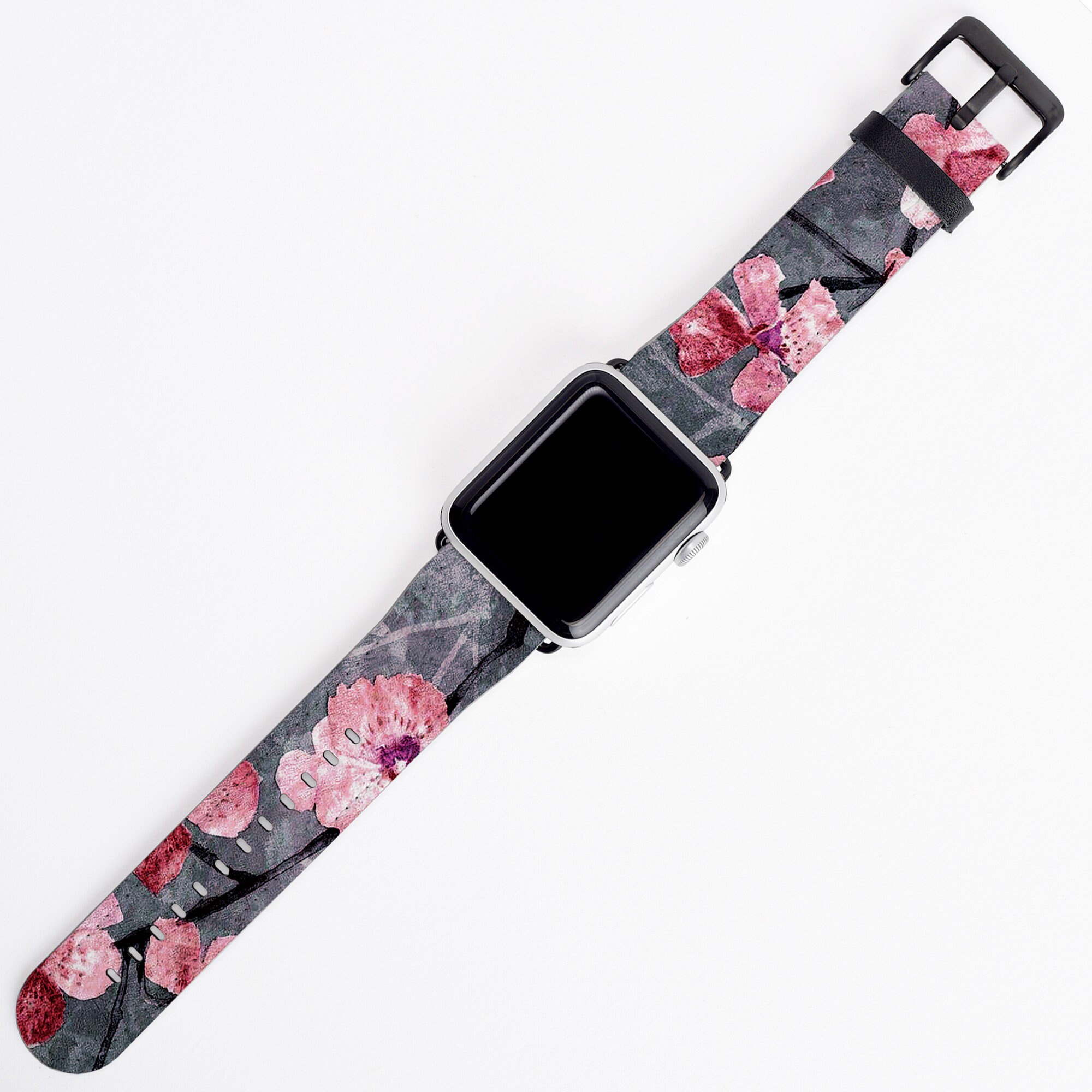 1pc Floral Embroidery Elastic Single Circle Knit Watch Band For Apple Watch  Series 7/6/5/3/se/8, Summer Style