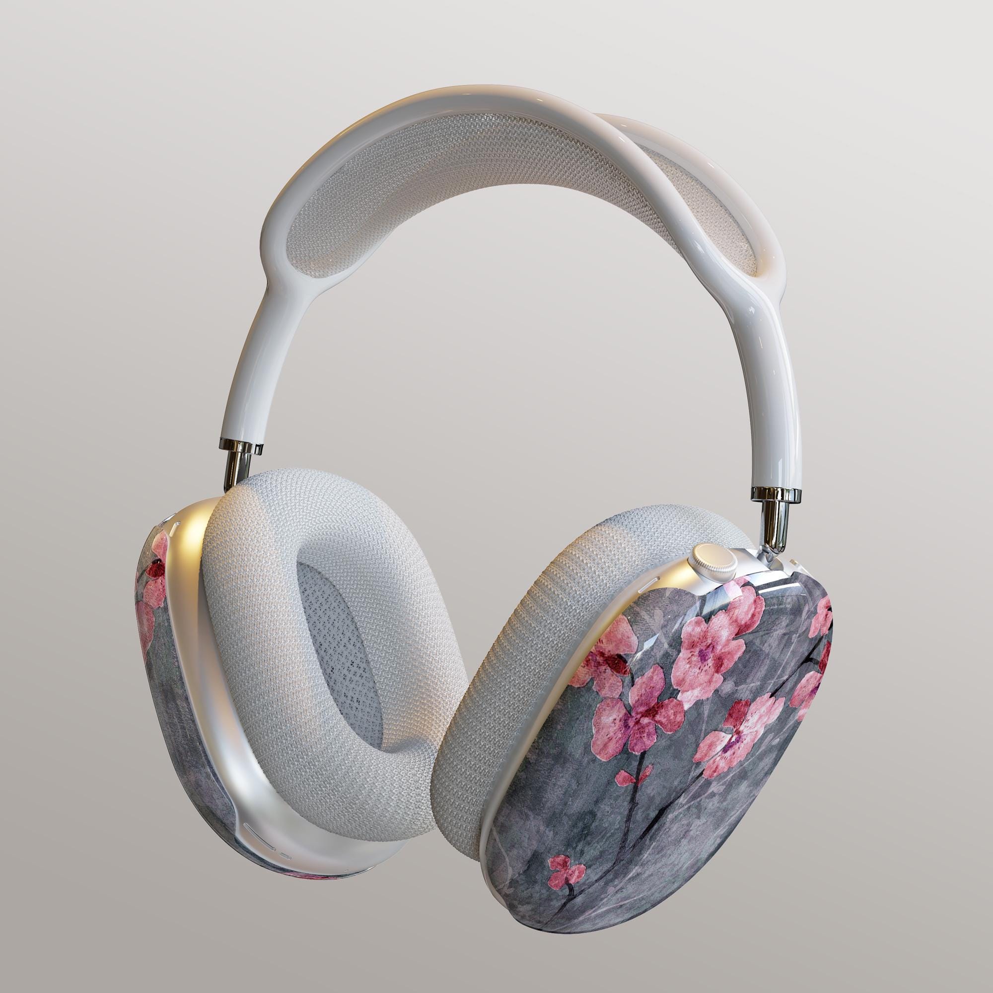 Cherry Blossom Slate Airpods Max Case - Snap on Air Pods Max Cover