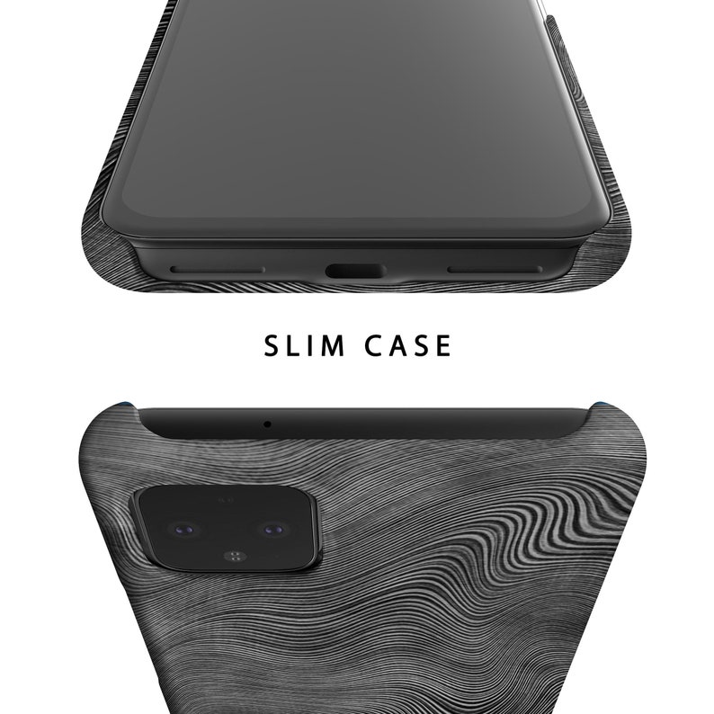 May include: A black phone case with a wood grain pattern. The case is designed to fit a phone with a camera bump.