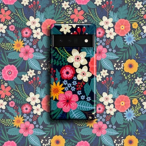 Vivid Florals Phone Case | For Google Pixel 9 Pro XL 9a Pixel 8 Pro Pixel 7 Pro Pixel 6 Pro 5 4 XL 4a 3A 3 Spring Wild Flowers Gift Her