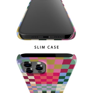 Designer Colorful Checkerboard Phone Case For Apple iPhone 15 Pro Max MagSafe iPhone 14 Pro Max 13 Pro Max SE mini XR 12 11 XS Floral image 4