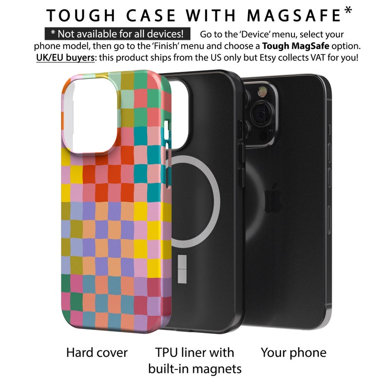 Happy Colorful Checkerboard Phone Case For Apple iPhone 15 Pro Max MagSafe iPhone 14 Pro Max 13 Pro Max SE mini 12 XR 11 XS image 8