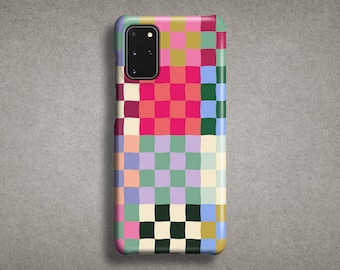 Coque de téléphone design en damier coloré - Pour Samsung Galaxy S24 Ultra S23 Plus S22 S21 FE S20 S10 Note 20 Ultra S10e 10 A52 Floral