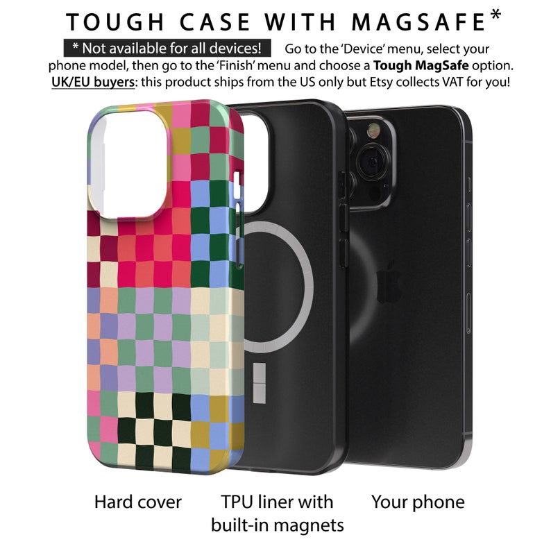 Designer Colorful Checkerboard Phone Case For Apple iPhone 15 Pro Max MagSafe iPhone 14 Pro Max 13 Pro Max SE mini XR 12 11 XS Floral image 7
