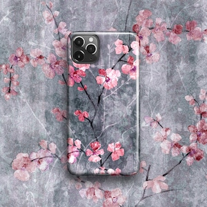 Cherry Blossom Slate Phone Case - For Apple iPhone 16 Pro Max 16e MagSafe iPhone 15 Pro iPhone 14 Plus 13 12 11 Pro SE X Sakura Japan Floral