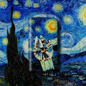 Millenium Falke Handytasche - iPhone 16 Pro Max 15 Pro 14 13 12 11 Samsung Galaxy S25 S24 S23 S221 S21 S20 Starry Star Night Van Gogh War