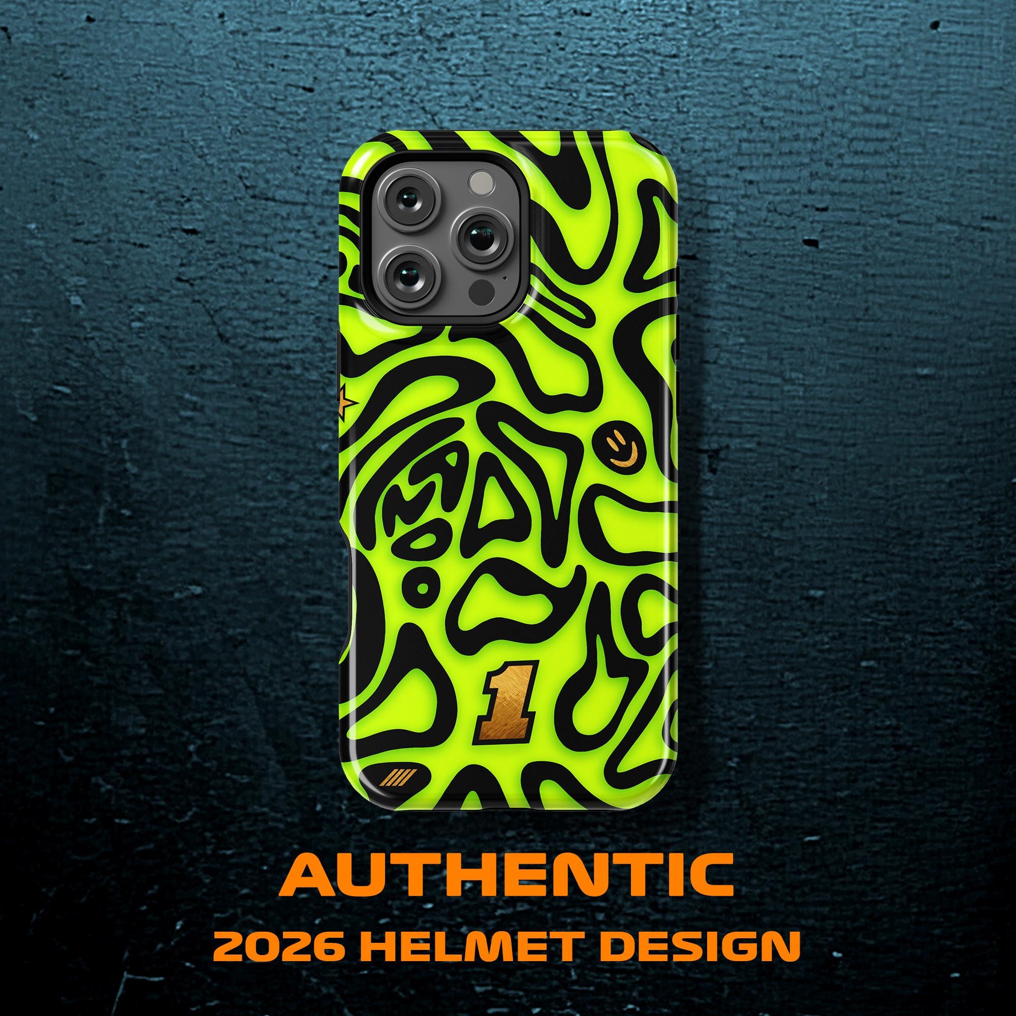 Lando Norris Phone Case 2026 Helmet Blobs - Racing F1 Phone Case