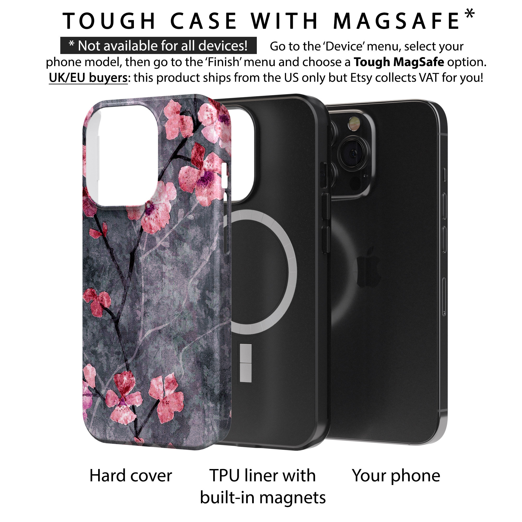 Cherry Blossom Slate Phone Case - for Apple iPhone 17 Pro Max