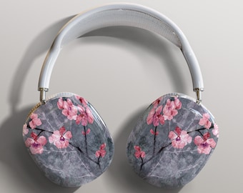 Cherry Blossom Slate Airpods Max Case - Snap on Air Pods Max Cover